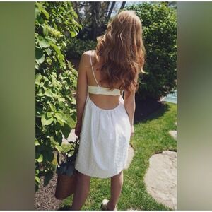Smith & Quinn The Val Dress Sz S White Eyelet Sundress Open Back Beach Soft Girl